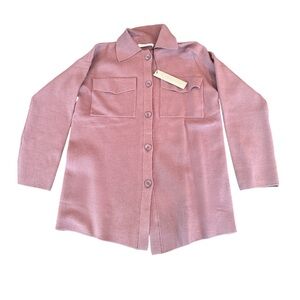 One Gray Day Los Angeles Button-Up Shacket Sweater XS NWT